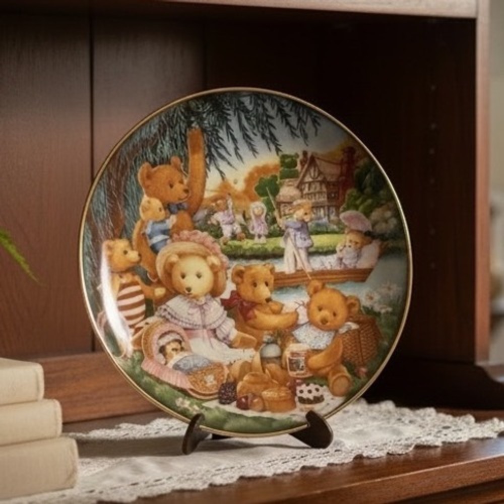 Franklin Mint Carol Lawson A Teddy Bear Picnic Limited Edition Plate 1991 Q8200